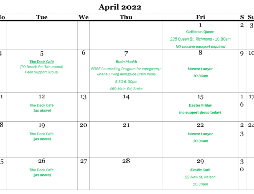 April and May Support Groups